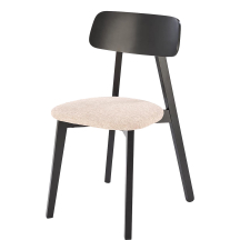 Krzesło drewniane HYLO Czarny / Beż Podstawowe