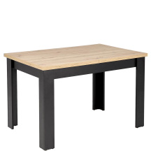 Stół rozkładany 120-160x80x77 BAGIO Dąb Artisan / Czarny Podstawowe