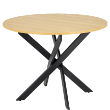 Stół okrągły 100x100x76 EDGAR Dąb Złoty / Czarny Podstawowe