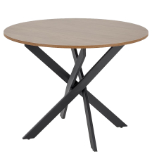 Stół okrągły 100x100x76 EDGAR Orzech / Czarny Podstawowe