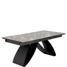 Stół rozkładany 180-260x90x75 HILARIO Czarny Marmur / Czarny Podstawowe