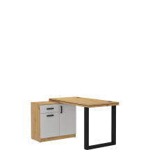 Biurko z komodą 140 Jasny Szary/Dąb Artisan MALTA JASNY SZARY / DĄB ARTISAN Podstawowe