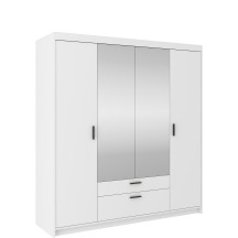 Szafa 4D z lustrem WH04 Biały ELENA Podstawowe