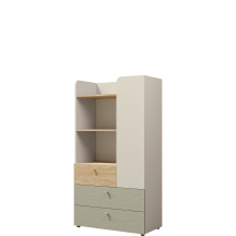 Regał z szufladami i drzwiami niski YUKI Podstawowe (1)