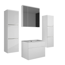 Zestaw mebli do łazienki 01 Biały Połysk / Biały PORTO Podstawowe