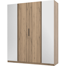 Szafa czterodrzwiowa 2 lustra 2F Dąb Evoke KAJA Podstawowe