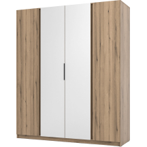 Szafa czterodrzwiowa 2F 2 lustra Dąb Evoke KAJA Podstawowe