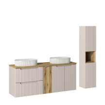 Zestaw mebli do łazienki 140 cm SET-NOC B OAK NOVA CASHMERE Podstawowe