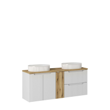 Szafka łazienkowa wisząca z umywalką 140 cm NOVA WHITE Podstawowe