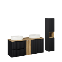 Zestaw mebli do łazienki 140 cm SET-NOB B OAK NOVA BLACK Podstawowe