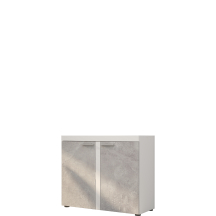 Komoda BJ21 2F Beton Jasny / Biały RUMBA Podstawowe