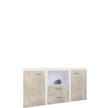 Komoda BJ20 2F2S Beton Jasny / Biały RUMBA Podstawowe