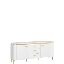 Szafka RTV z oświetleniem Biały Połysk LAZF01 LAZIO Podstawowe