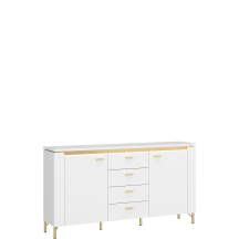 Komoda z szufladami z oświetleniem Biały Połysk LAZK02 LAZIO Podstawowe