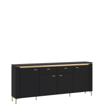 Komoda 4-drzwiowa z oświetleniem Czarny Mat LAZK03 NORICA Podstawowe