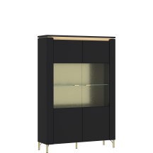 Kredens 2-drzwiowy z podświetleniem Czarny Mat LAZV02 NORICA Podstawowe