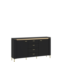 Komoda z szufladami z oświetleniem Czarny Mat LAZK02 NORICA Podstawowe