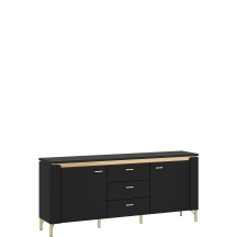 Szafka RTV z oświetleniem Czarny Mat LAZF01 NORICA Podstawowe