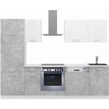 Zestaw mebli kuchennych 270 z blatem Bellato Szary / Biały TONI Podstawowe