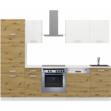 Zestaw mebli kuchennych 270 z blatem Artisan / Biały TONI Podstawowe