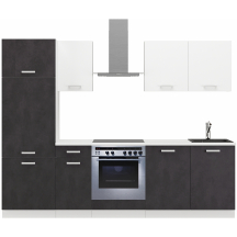 Zestaw mebli kuchennych 260 z blatem Matera / Biały TONI Podstawowe