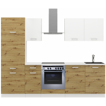 Zestaw mebli kuchennych 260 z blatem Artisan / Biały TONI Podstawowe