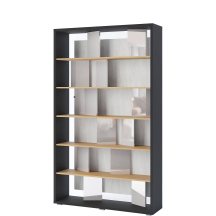 Regał otwarty z oświetleniem LED FP-01 FITT Szary Połysk FITT Podstawowe