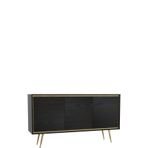 Komoda 3-drzwiowa 150 cm Czarny Grafit TORI Podstawowe