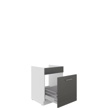 Szafka pod zlewozmywak 1 szuflada 60 ZL 1S LARA GRAFIT POŁYSK Wnętrze - Zdjęcie