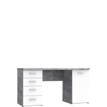 Biurko z 4 szufladami i szafką NET106 Beton Jasny / Biały MT926-C264 Podstawowe