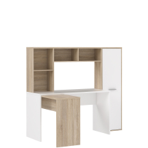 Biurko narożne z regałem NET106 Dąb Sonoma / Biały ERBB541-T29 Podstawowe