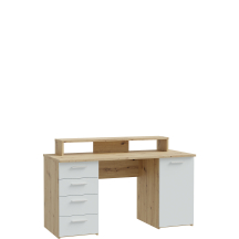 Biurko z nadstawką na monitor NET106 Dąb Artisan / Secret Grey MT980-M823 Podstawowe