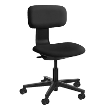 Fotel obrotowy biurowy tapicerowany ROBIN Czarny bez podnóżka Podstawowe (7)