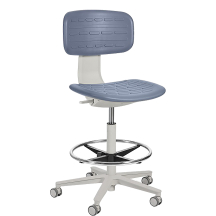 Fotel obrotowy biurowy ROBIN Szary z podnóżkiem Podstawowe