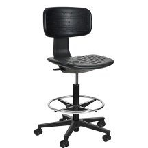 Fotel obrotowy biurowy ROBIN Czarny z podnóżkiem Podstawowe