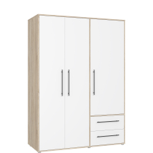 Szafa ubraniowa 3-drzwiowa MKSS833-Q36 Biały / Dąb Sonoma JUPITER Podstawowe