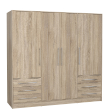 Szafa ubraniowa 4-drzwiowa JPTS86-D30F Dąb Sonoma JUPITER Podstawowe