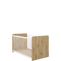 Łóżeczko dziecięce 70 x 140 BBSL071-C830 Dąb Artisan / Biały WINNIE Podstawowe