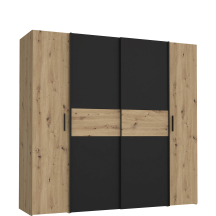 Szafa z drzwiami przesuwnymi i uchylnymi KLTS62322-M108 Dąb Artisan / Czarny NARAGO Podstawowe