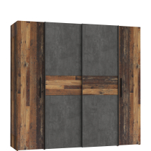 Szafa z drzwiami przesuwnymi i uchylnymi KLTS62321-C754 Old-Wood Vinatge / Beton Ciemnoszary NARAGO Podstawowe