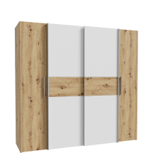 Szafa z drzwiami przesuwnymi i uchylnymi KLTS62322-C830 Biały / Dąb Artisan NARAGO Podstawowe