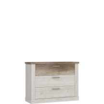 Komoda 3 szuflady DURK211-T75 Pinia Biała / Dąb Antyczny DURO Podstawowe