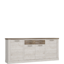 Komoda 2 szuflady 4 szafki DURK241-T75 Pinia Biała / Dąb Antyczny DURO Podstawowe