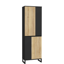 Szafa ubraniowa 4-drzwiowa QXLS721-M733 Czarny / Dąb Mauvella QUAYLE Podstawowe