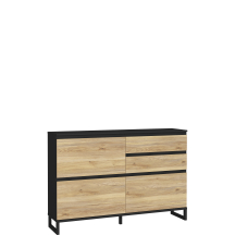 Szafka na buty 150 cm Lewa QXLK221L-M733 Czarny / Dąb Mauvella QUAYLE Podstawowe