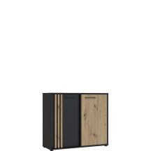 Komoda 2 drzwi CDGK221-M624 Dąb Artisan / Czarny CARDIGAN Podstawowe (1)