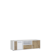 Szafka RTV pod telewizor CDGT131-C881 Dąb Artisan / Biały CARDIGAN Podstawowe