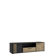 Szafka RTV CDGT132-M624 Dąb Artisan / Czarny CARDIGAN Podstawowe