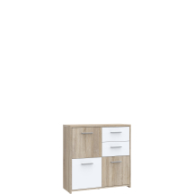 Komoda 2 szuflady 3 szafki QDRK15-Q45F Dąb Sonoma / Biały Uni QUADRO Podstawowe