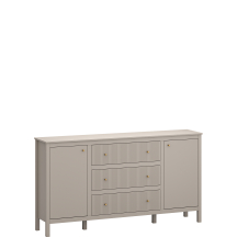 Komoda 2-drzwiowa z szufladami Taupe KLEO Podstawowe